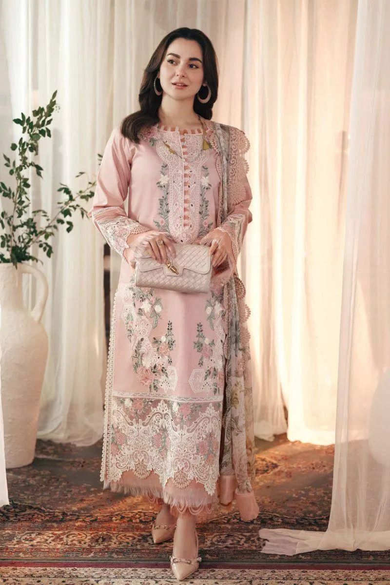 3-piece Stunning Pink Embroidered Lawn Suit