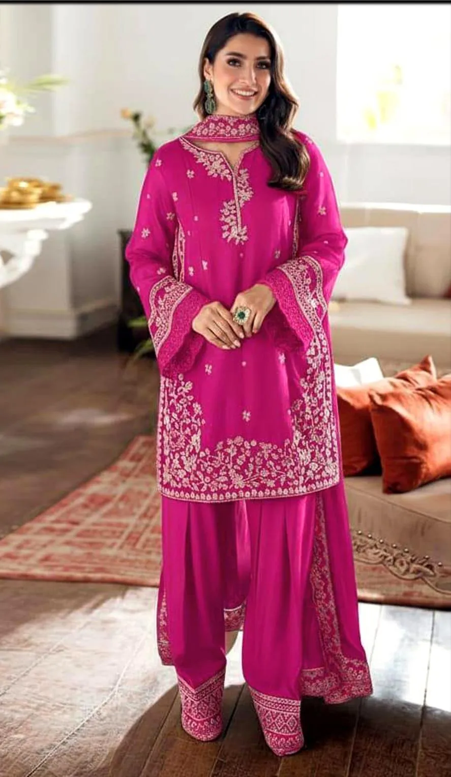 Stunning Purple Embroidered 3-Piece Lawn Suit