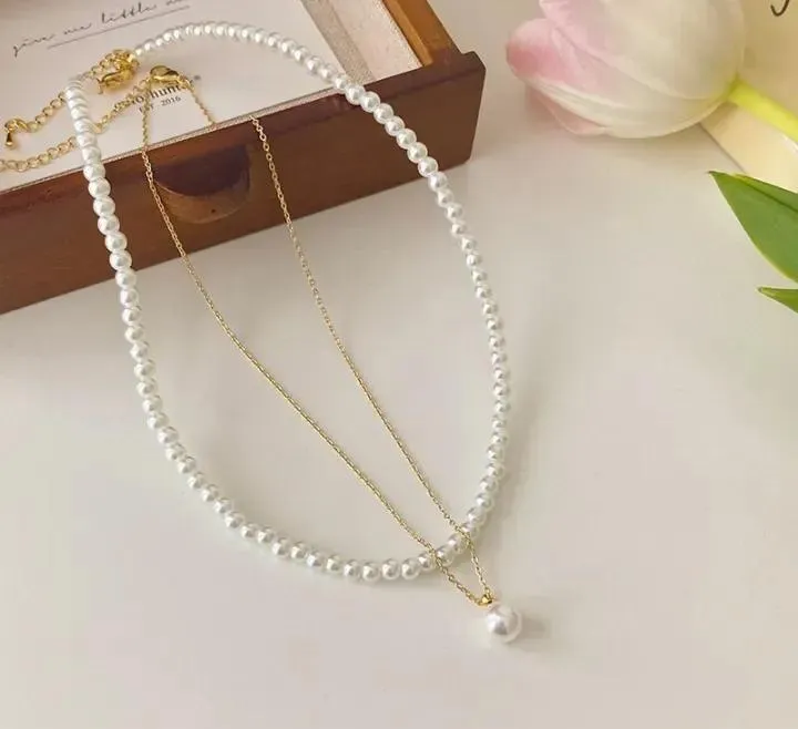 Elegant Pearl Necklace with luxury Pendant for Women